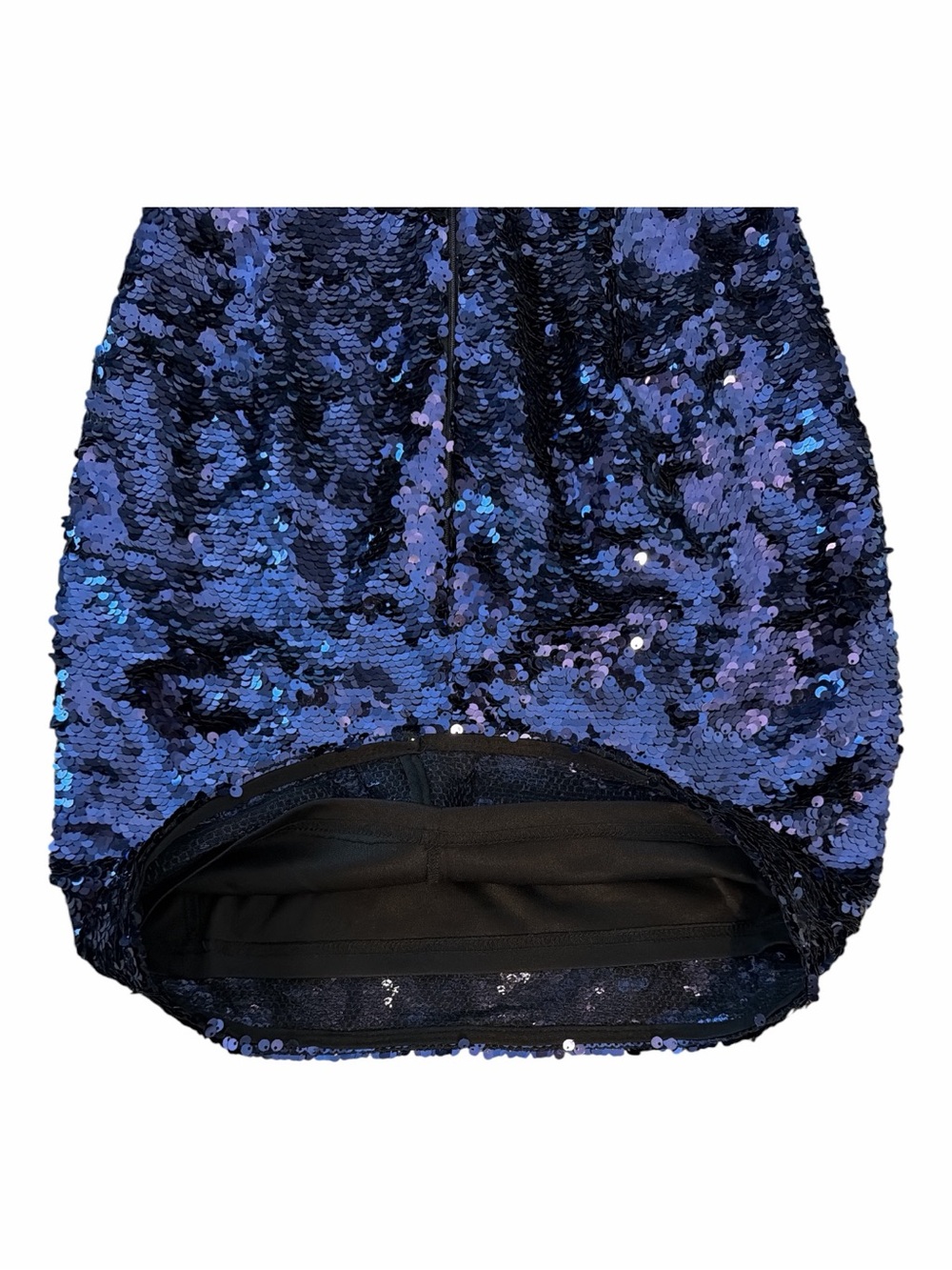 NWT ASOS Navy Sequin Plunge Neck Bodycon Mini Dress Long Sleeve US 2 - Picture 6 of 16